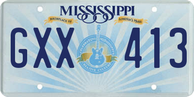 MS license plate GXX413