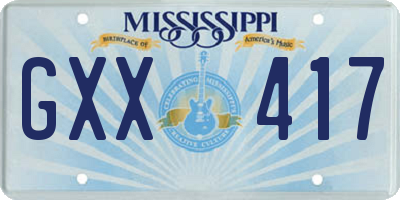 MS license plate GXX417