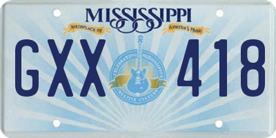 MS license plate GXX418