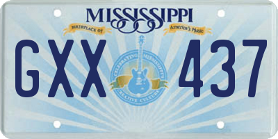 MS license plate GXX437