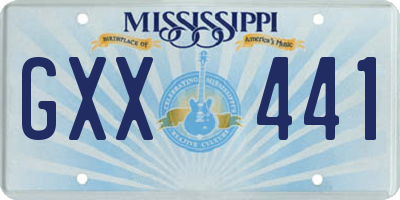 MS license plate GXX441