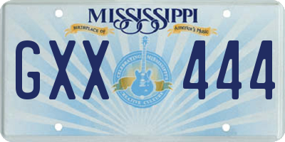 MS license plate GXX444