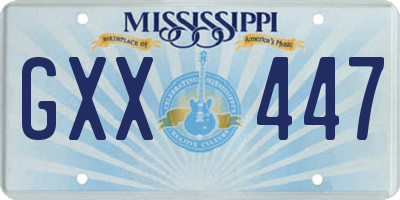 MS license plate GXX447