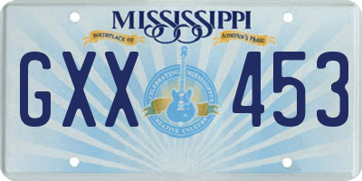 MS license plate GXX453