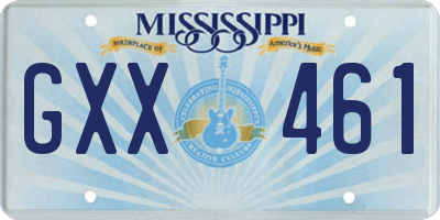 MS license plate GXX461