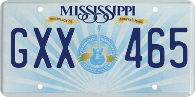 MS license plate GXX465