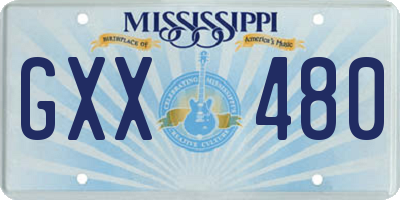 MS license plate GXX480