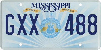 MS license plate GXX488
