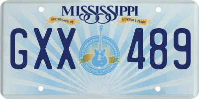 MS license plate GXX489