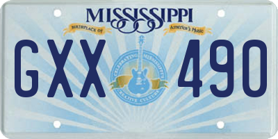 MS license plate GXX490