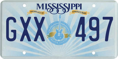 MS license plate GXX497