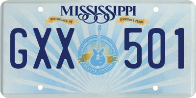 MS license plate GXX501