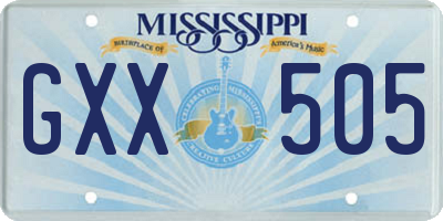 MS license plate GXX505