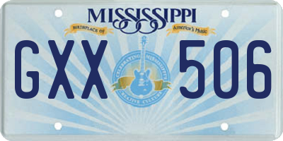 MS license plate GXX506