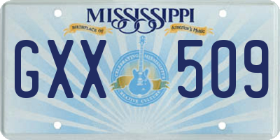 MS license plate GXX509