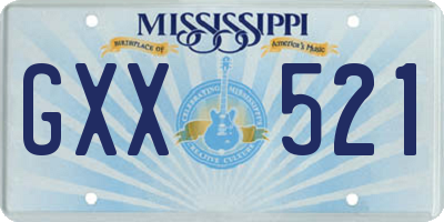 MS license plate GXX521