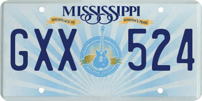 MS license plate GXX524