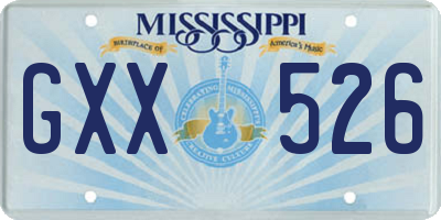 MS license plate GXX526