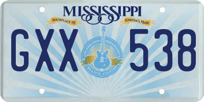 MS license plate GXX538
