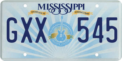 MS license plate GXX545