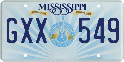 MS license plate GXX549