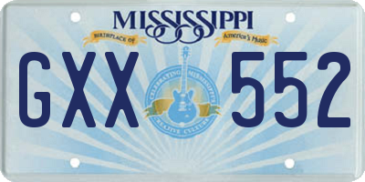 MS license plate GXX552