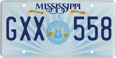 MS license plate GXX558