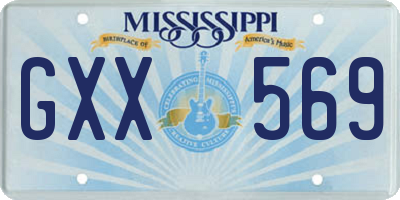 MS license plate GXX569