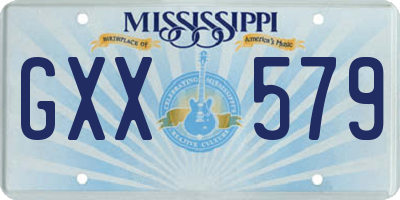 MS license plate GXX579