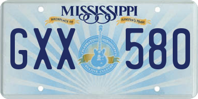 MS license plate GXX580