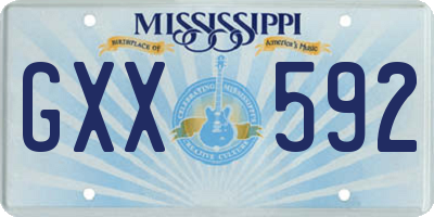 MS license plate GXX592