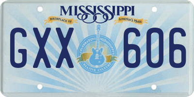 MS license plate GXX606