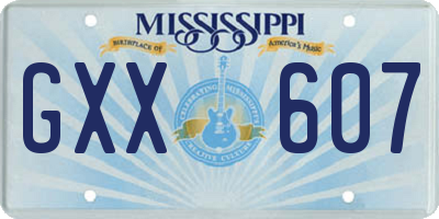 MS license plate GXX607