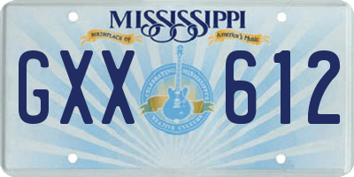 MS license plate GXX612