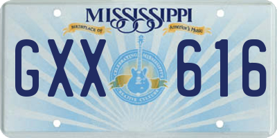 MS license plate GXX616