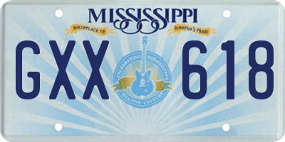 MS license plate GXX618