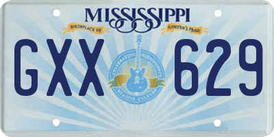 MS license plate GXX629