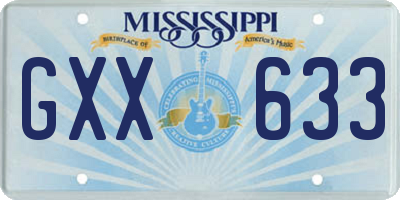 MS license plate GXX633