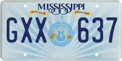 MS license plate GXX637