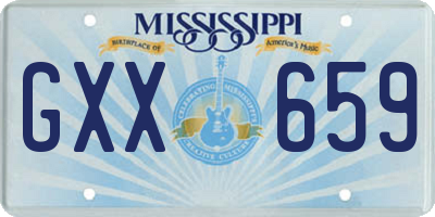 MS license plate GXX659