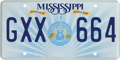 MS license plate GXX664
