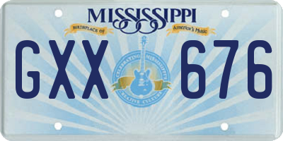 MS license plate GXX676