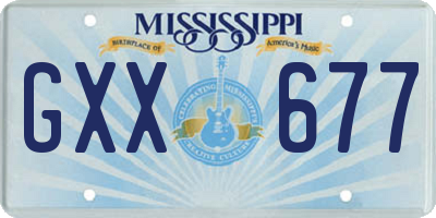 MS license plate GXX677