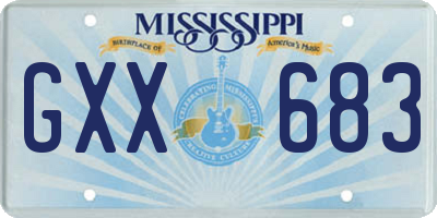 MS license plate GXX683