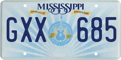 MS license plate GXX685