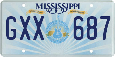 MS license plate GXX687