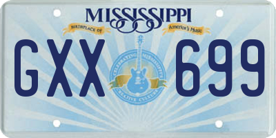 MS license plate GXX699