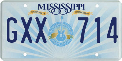 MS license plate GXX714