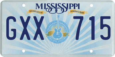 MS license plate GXX715