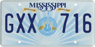 MS license plate GXX716